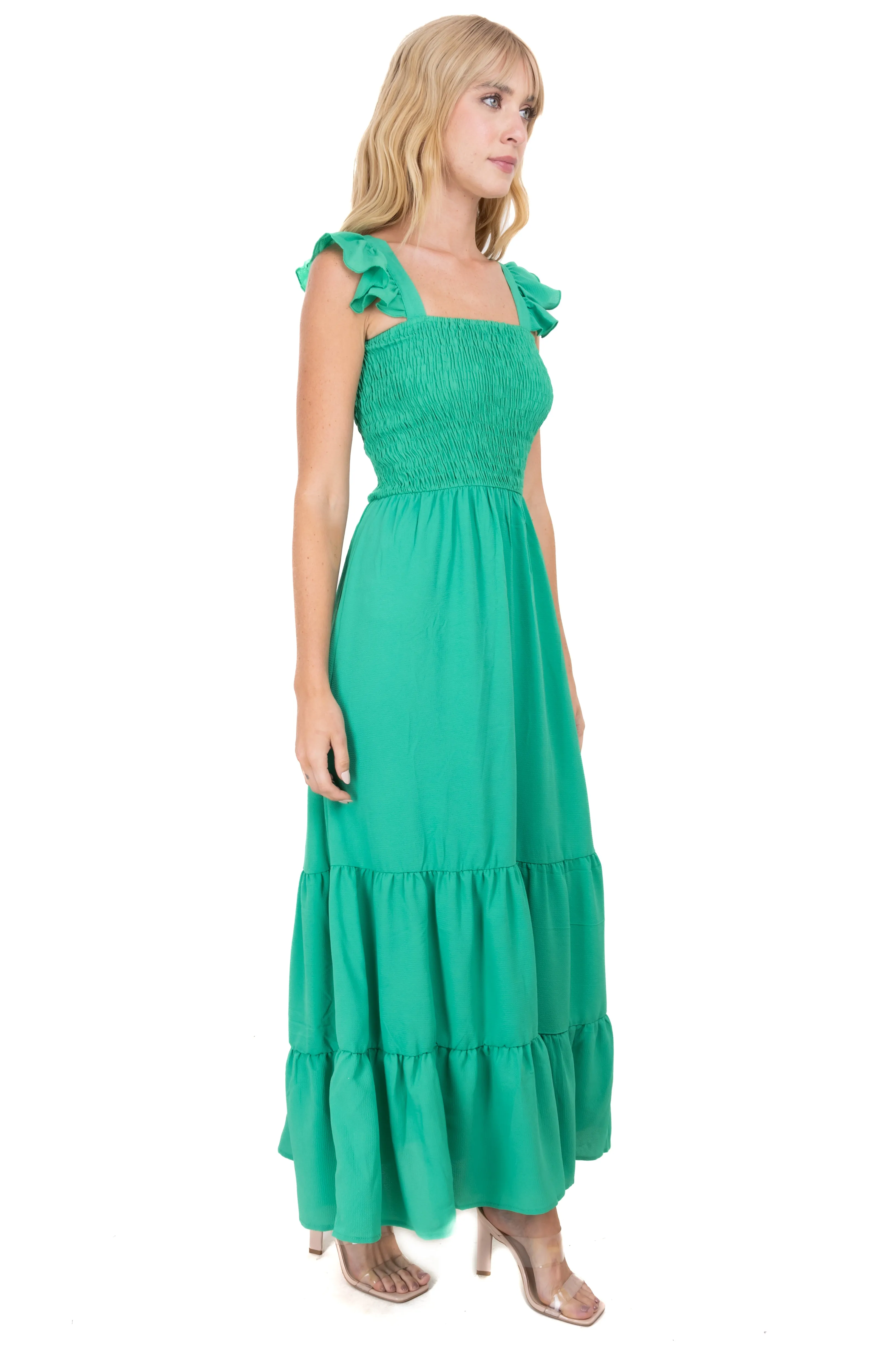 Vestido maxi capas elástico plisado sold by Shasa product image thumbnail 3