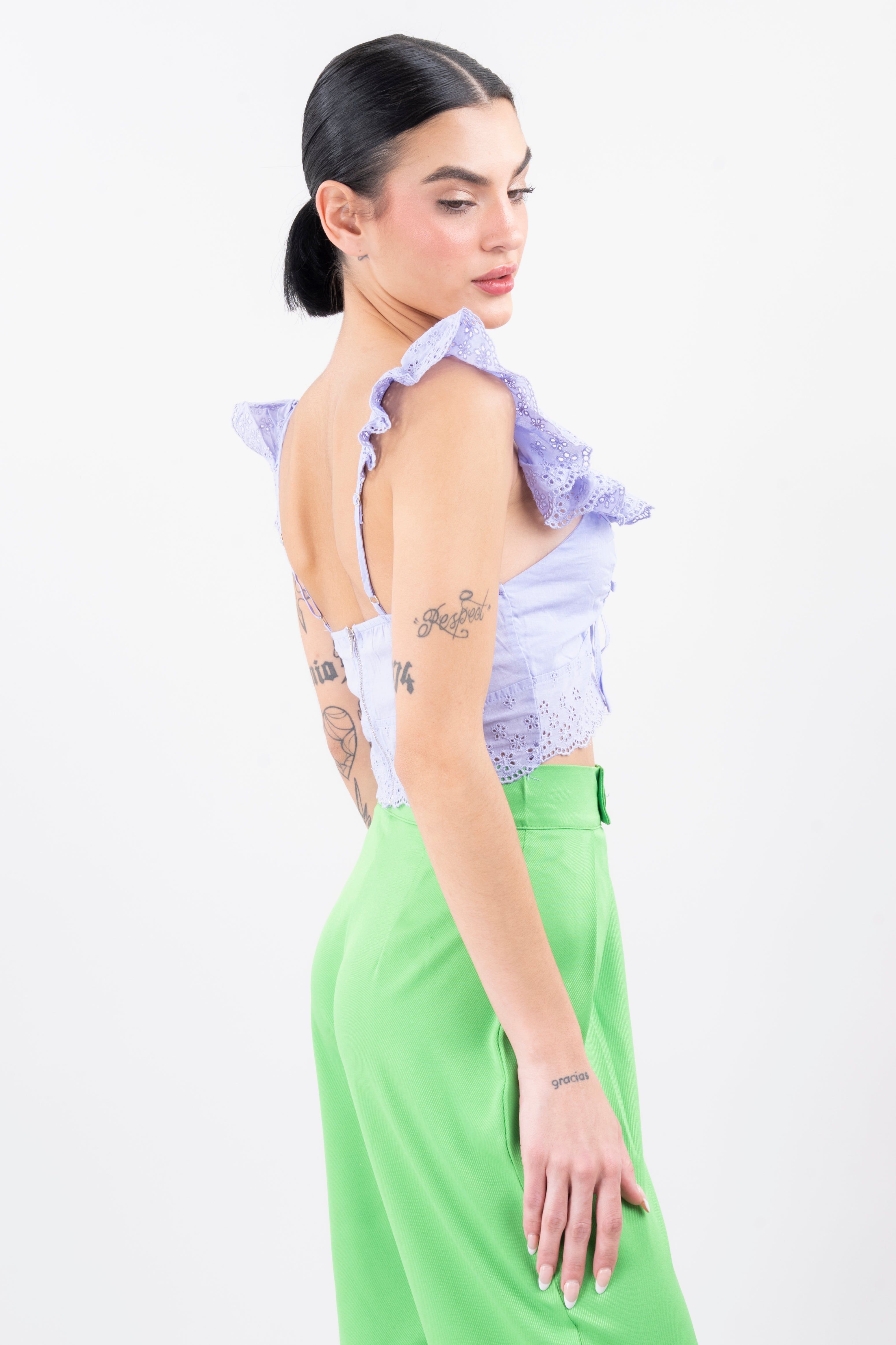 Blusa olán eyelet flores sold by Shasa product image thumbnail 3