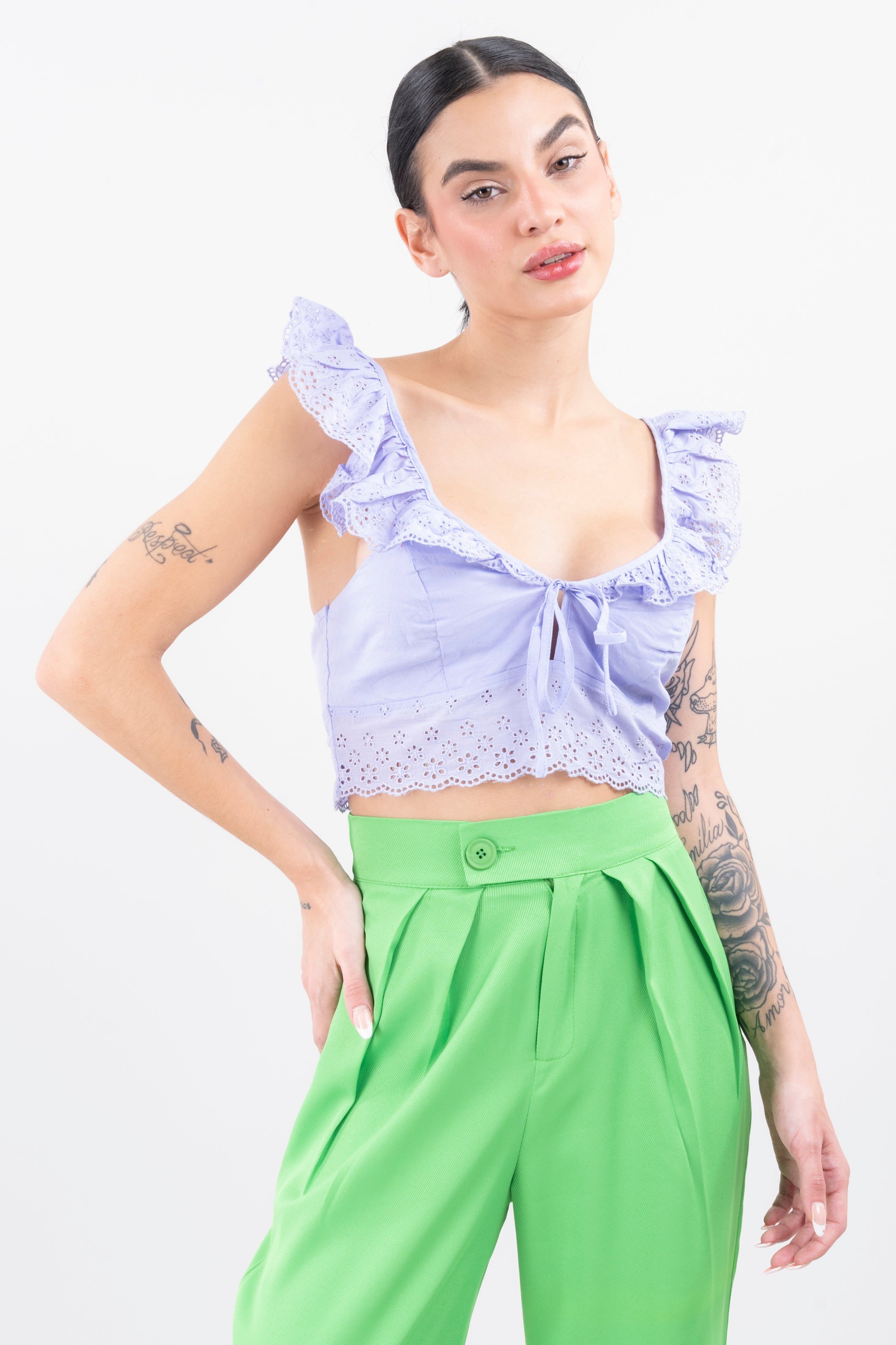 Blusa olán eyelet flores sold by Shasa product image thumbnail 2