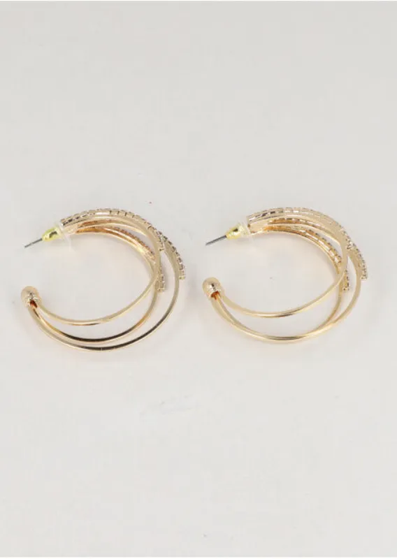 Arracadas 3 Lineas Brillos sold by Shasa