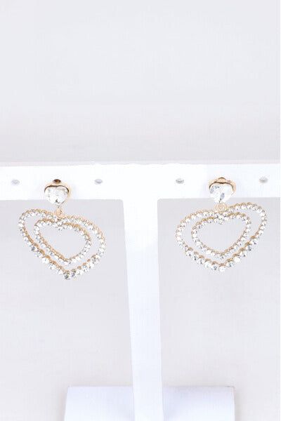 Aretes Doble Corazon Brillos sold by Shasa