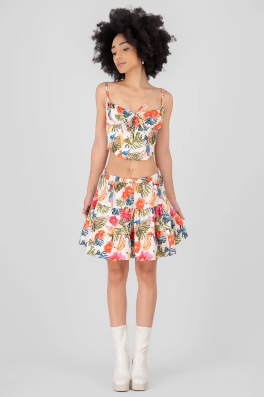 Falda mini olanes estampada sold by Shasa