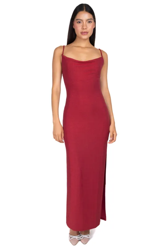 Vestido maxi lurex drapeado sold by Shasa