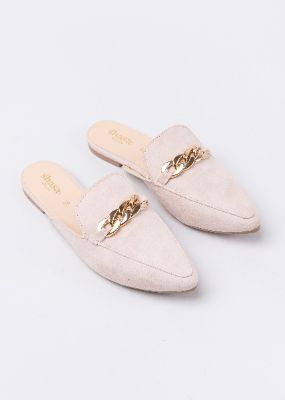 Flat Mula Cadena Suede sold by Shasa