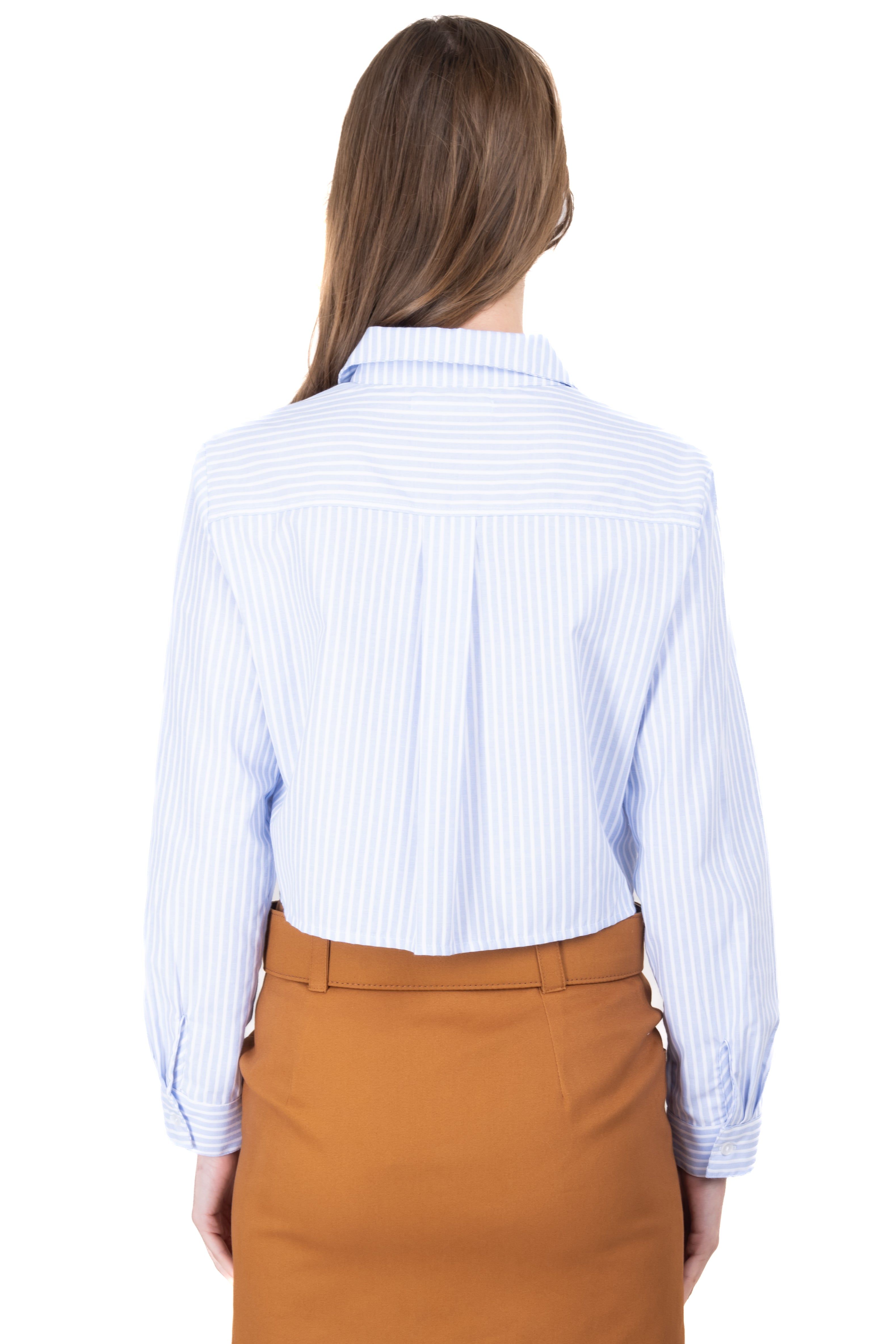 Camisa crop rayas bolsillos doble sold by Shasa product image thumbnail 4