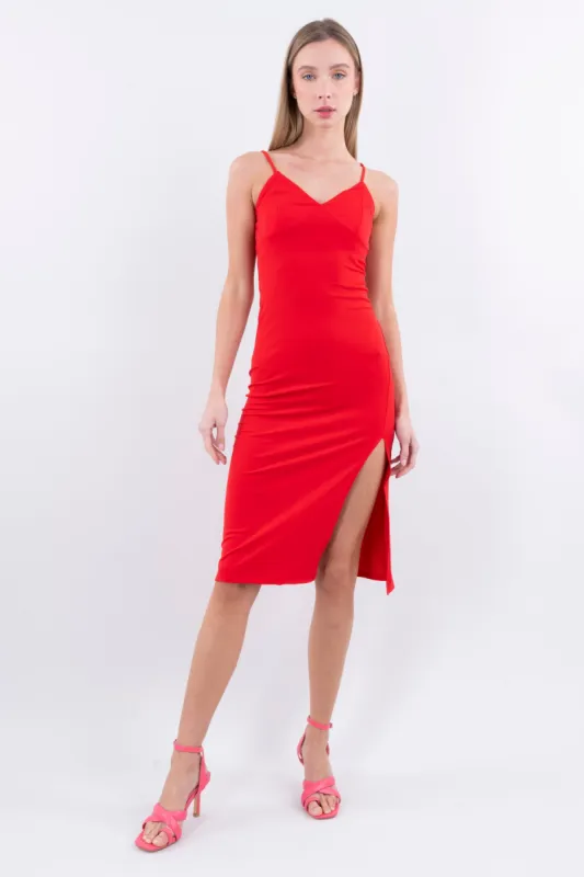 Vestido midi abertura sold by Shasa