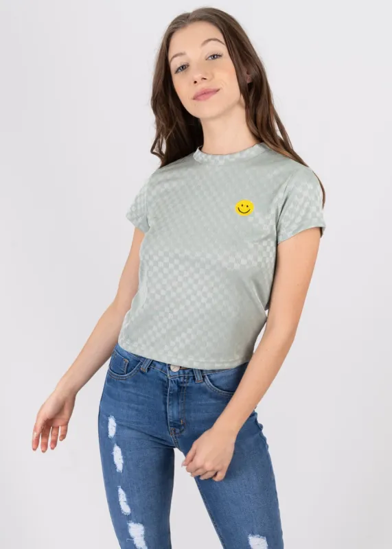 Top satín ajedrez carita feliz sold by Shasa