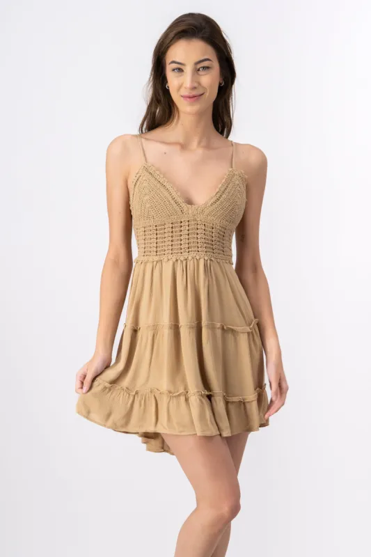 Vestido maxi copas crochet sold by Shasa