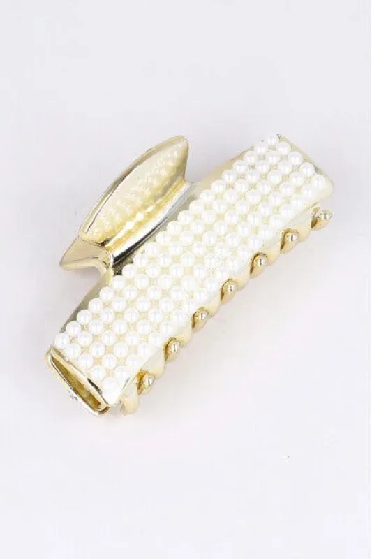 Pinza maxi rectangular perlas sold by Shasa