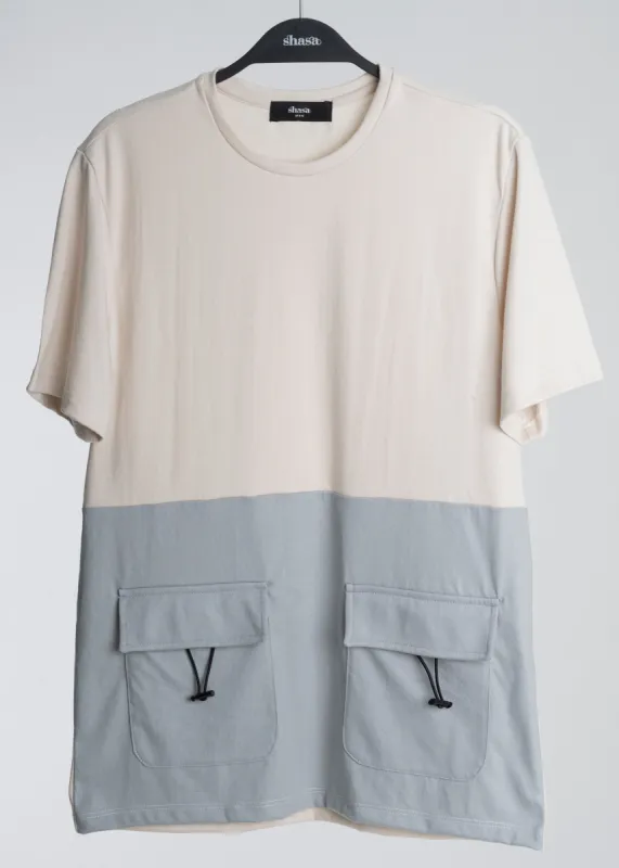 Playera bicolor bolsas cargo sold by Shasa