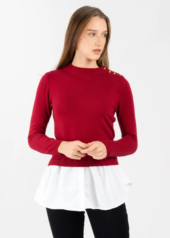 Suéter Cuello Alto Simulación Camisa sold by Shasa