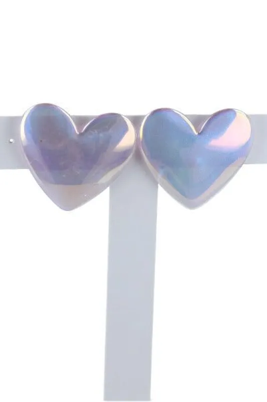 Aretes corazón efecto nacarado sold by Shasa