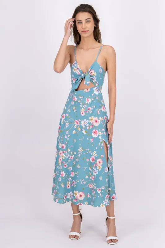 Vestido maxi flores moño sold by Shasa