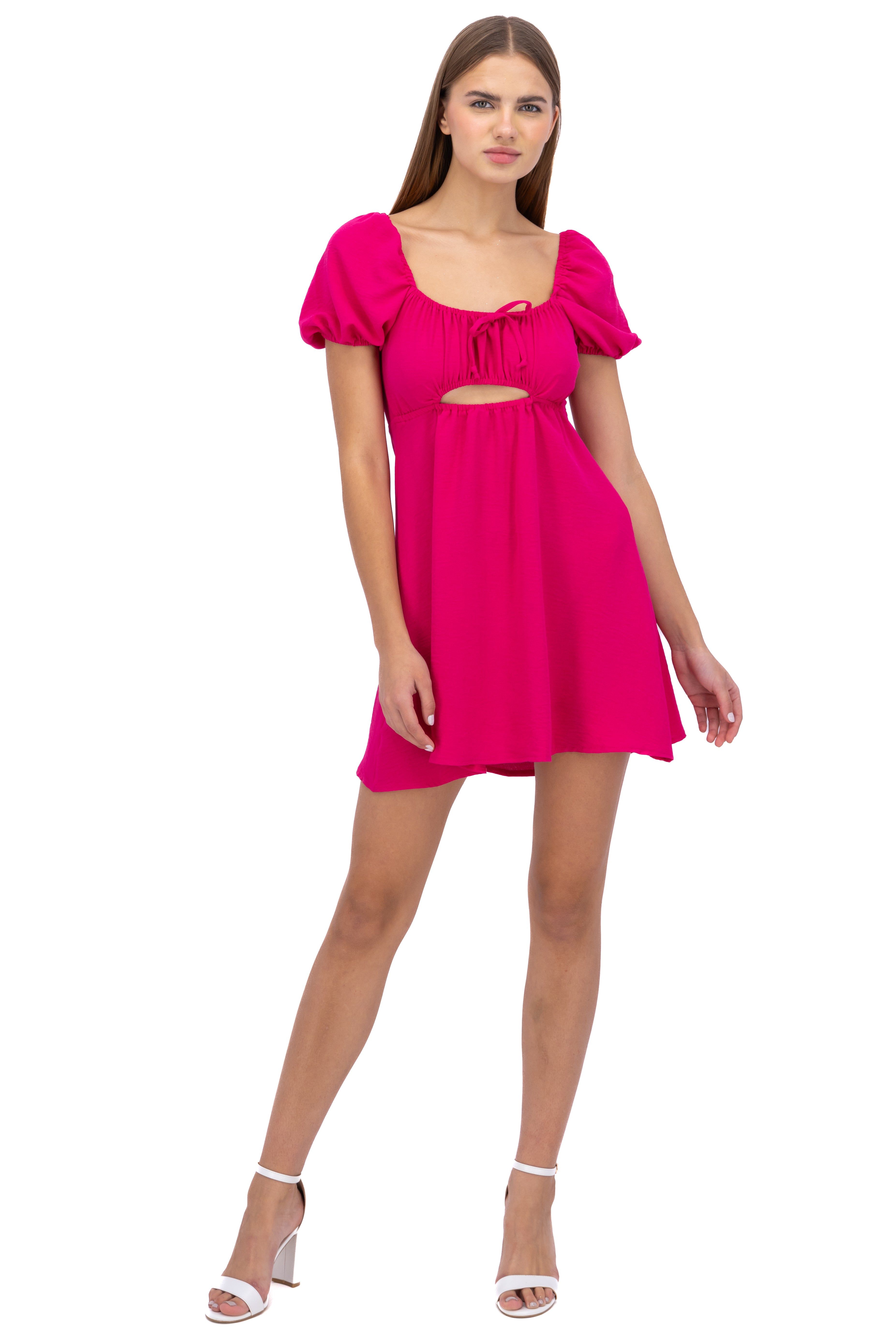 Vestido midi abertura manga abullonada sold by Shasa