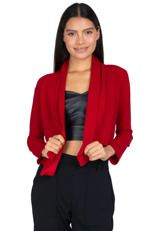 Saco crop solapa larga sold by Shasa