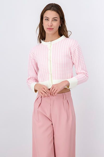 Cárdigan pata gallo perlas sold by Shasa