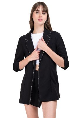 Saco largo solapas brillos sold by Shasa