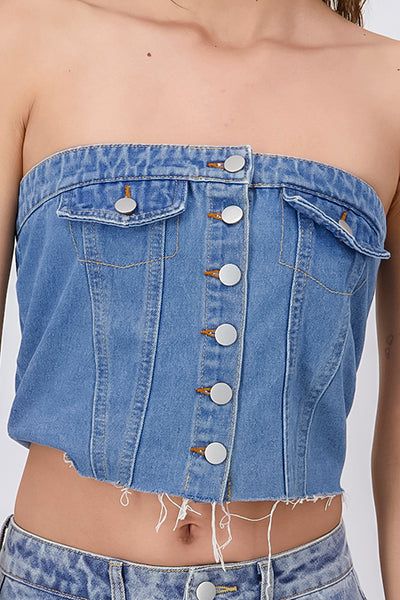 Top denim botones destrucción sold by Shasa product image thumbnail 5