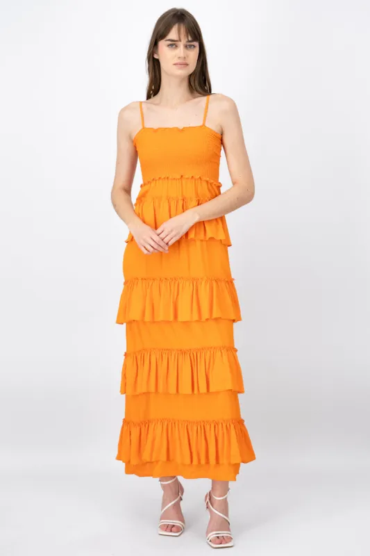 Vestido Maxi Con Olanes En Falda sold by Shasa