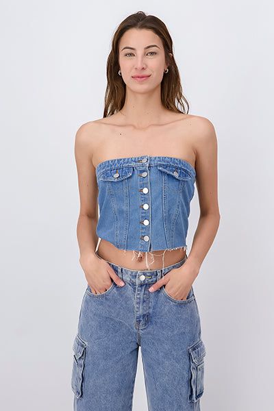 Top denim botones destrucción sold by Shasa product image thumbnail 2