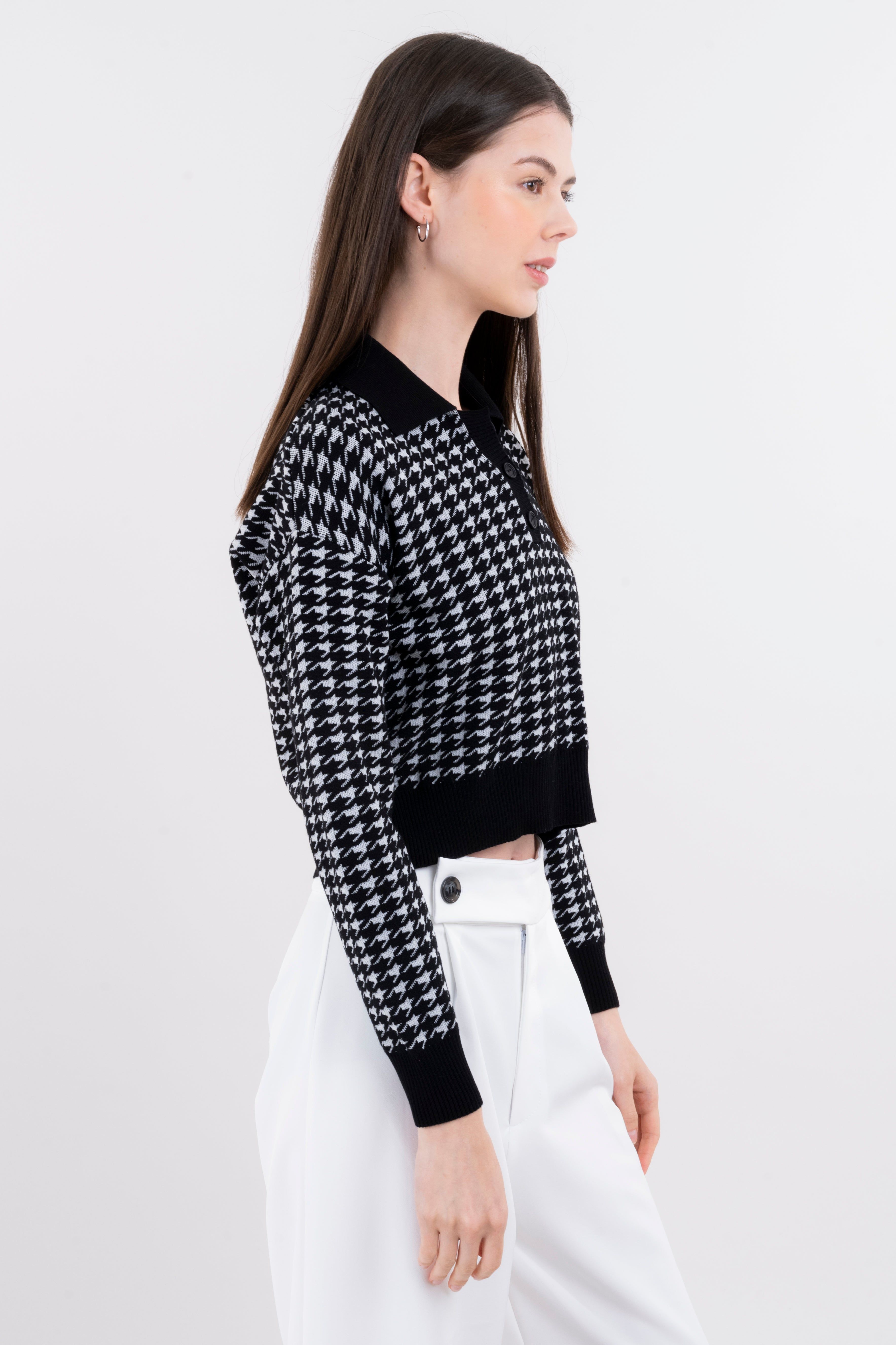 Suéter cerrado pata de gallo solapa sold by Shasa product image thumbnail 3