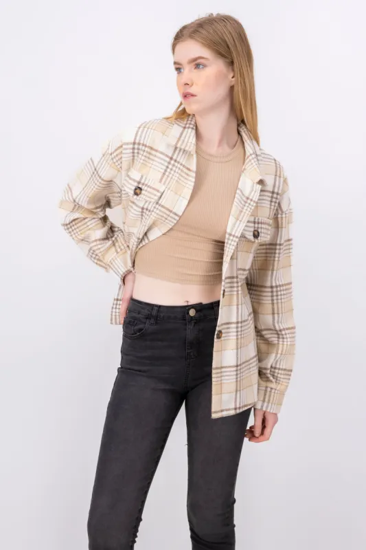 Sobrecamisa hombros caĆdos cuadros sold by Shasa