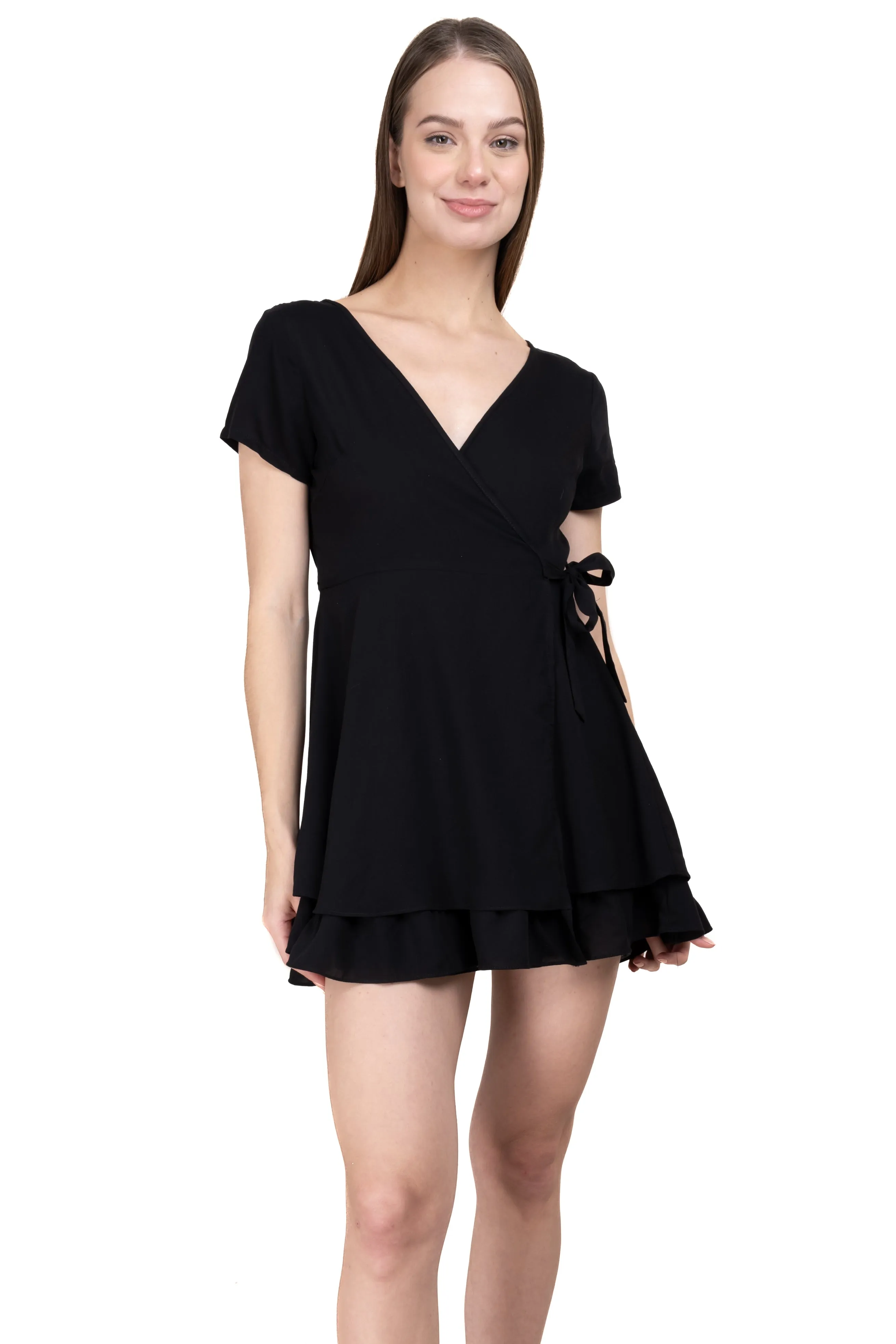 Vestido mini wrap liso sold by Shasa