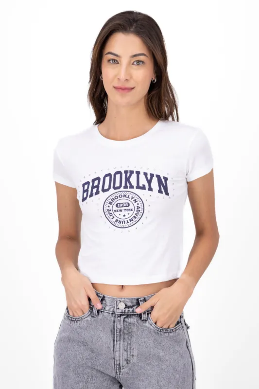 T-shirt de brooklyn con brillos sold by Shasa