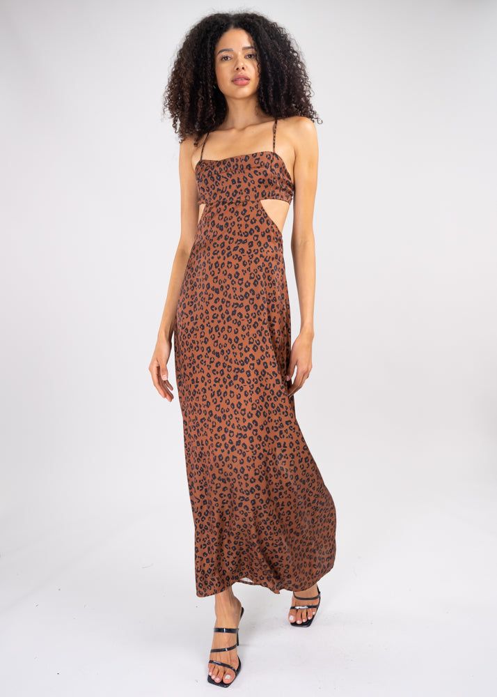 Vestido maxi cut out estampado leopardo sold by Shasa
