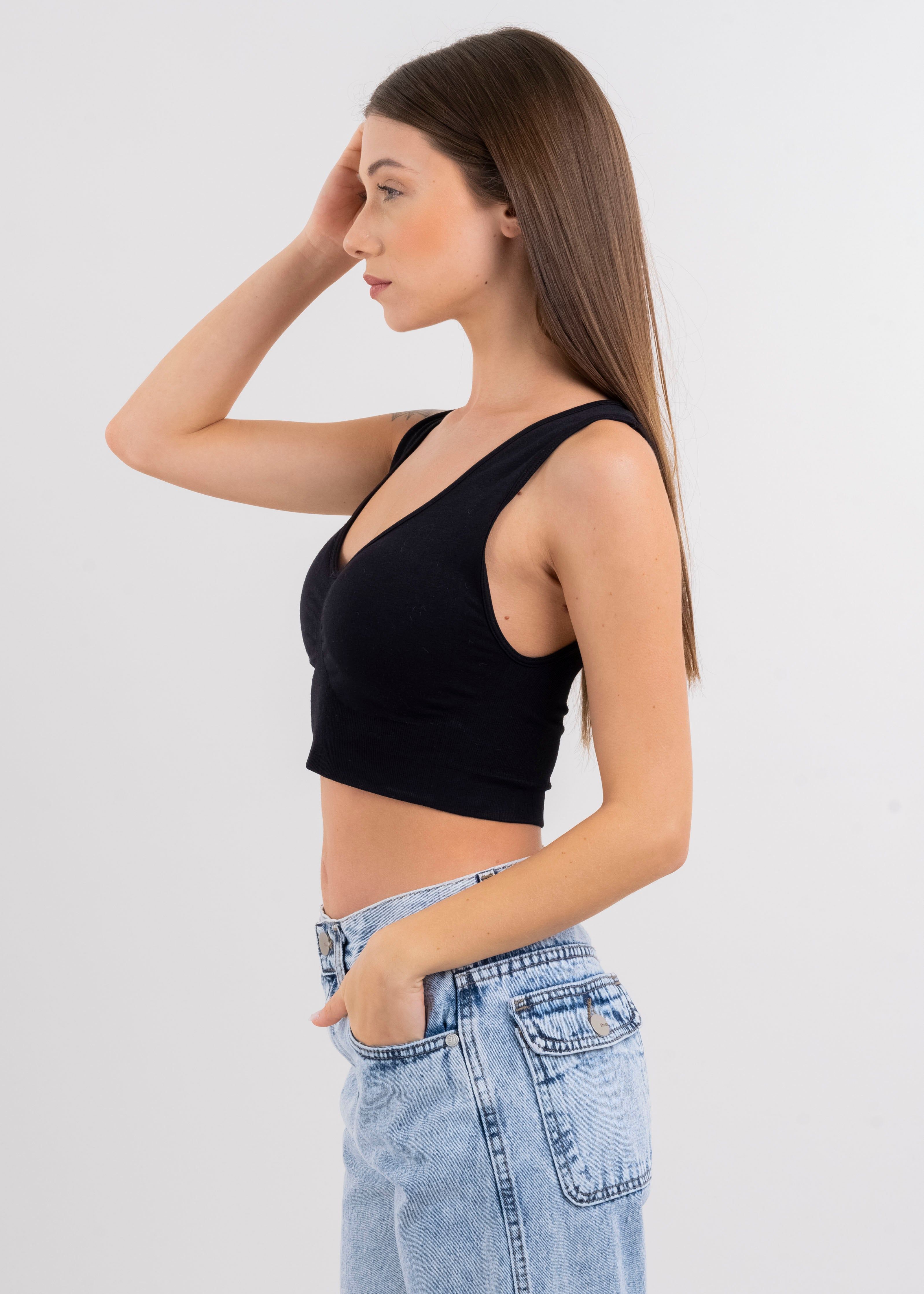 Top crop tank escote v seamless sold by Shasa product image thumbnail 3
