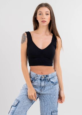 Top crop tank escote v seamless sold by Shasa