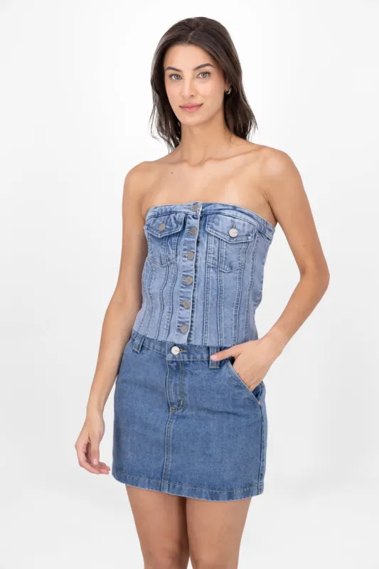 Top Corset Denim Bolsillos sold by Shasa