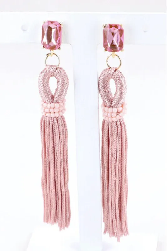 Aretes largos tejidos sold by Shasa