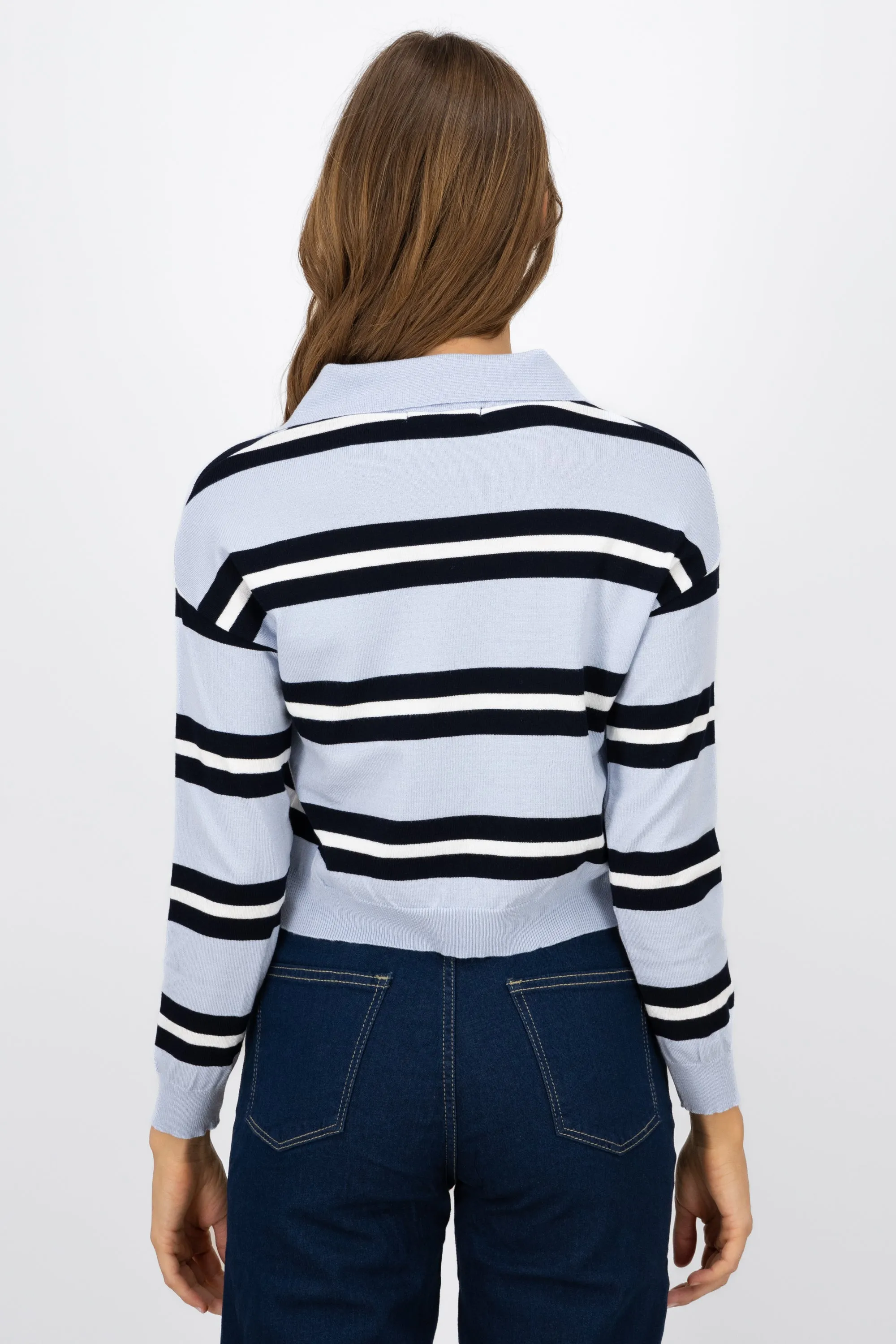 Sweater ligero cuello polo rayas sold by Shasa product image thumbnail 3