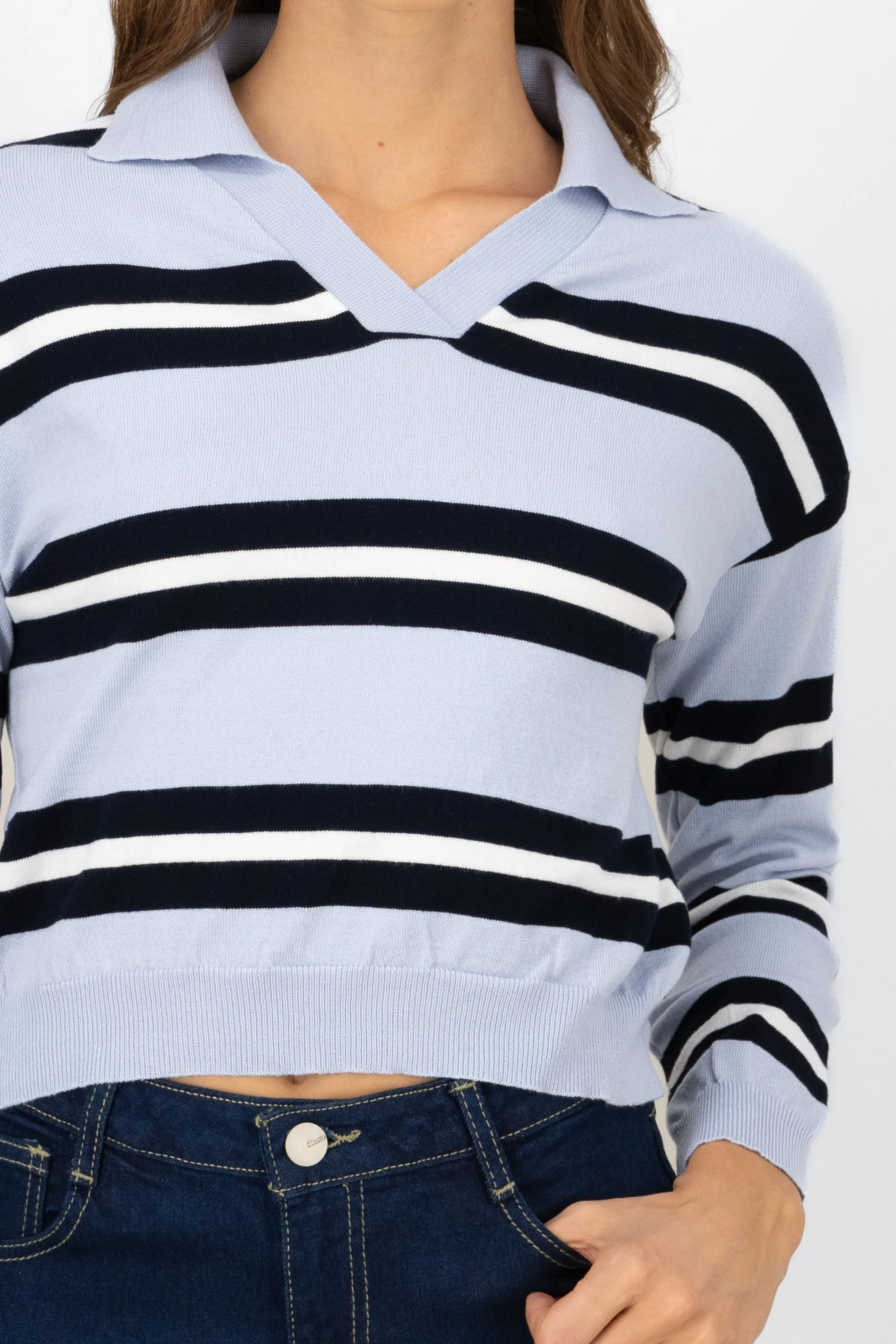 Sweater ligero cuello polo rayas sold by Shasa product image thumbnail 5