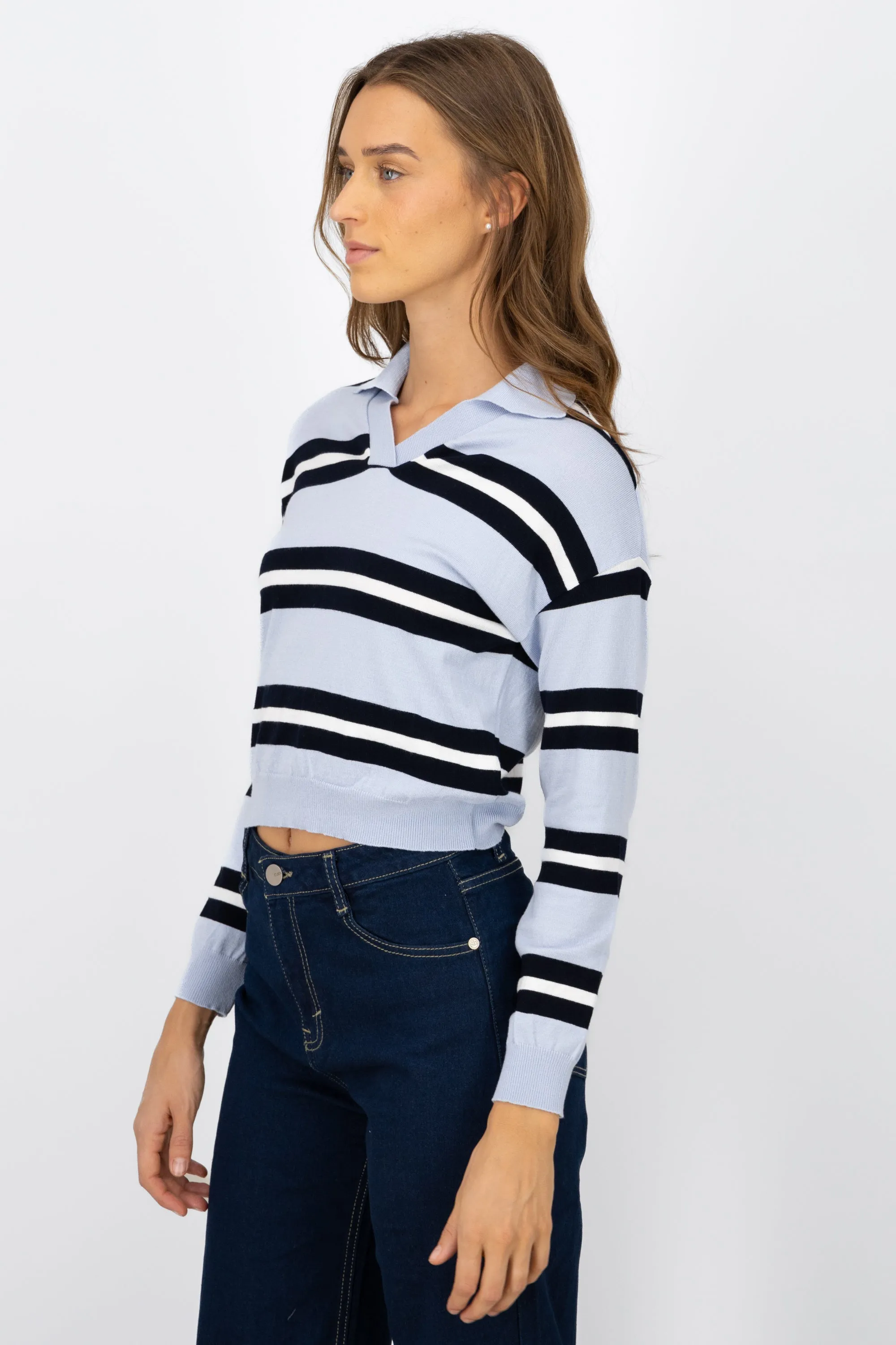 Sweater ligero cuello polo rayas sold by Shasa product image thumbnail 4