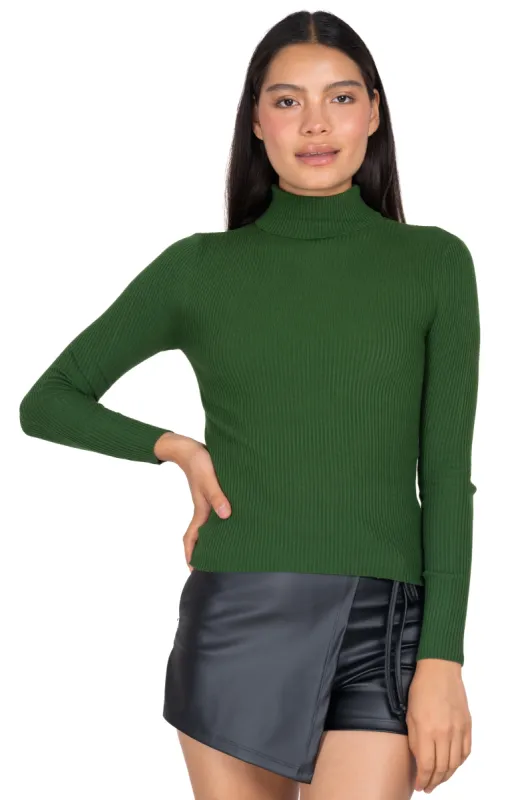 Blusa acanalada cuello alto sold by Shasa