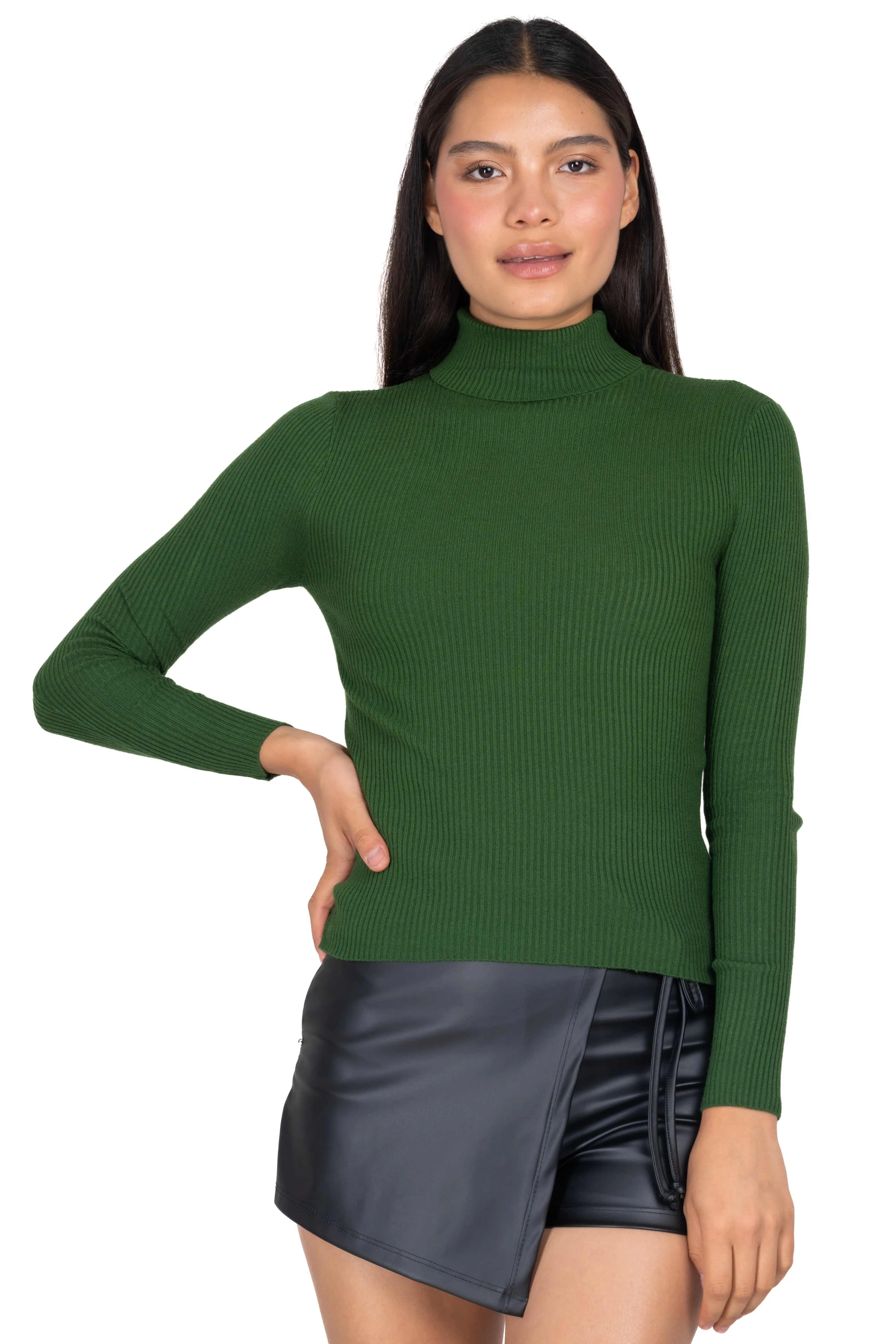 Blusa acanalada cuello alto sold by Shasa