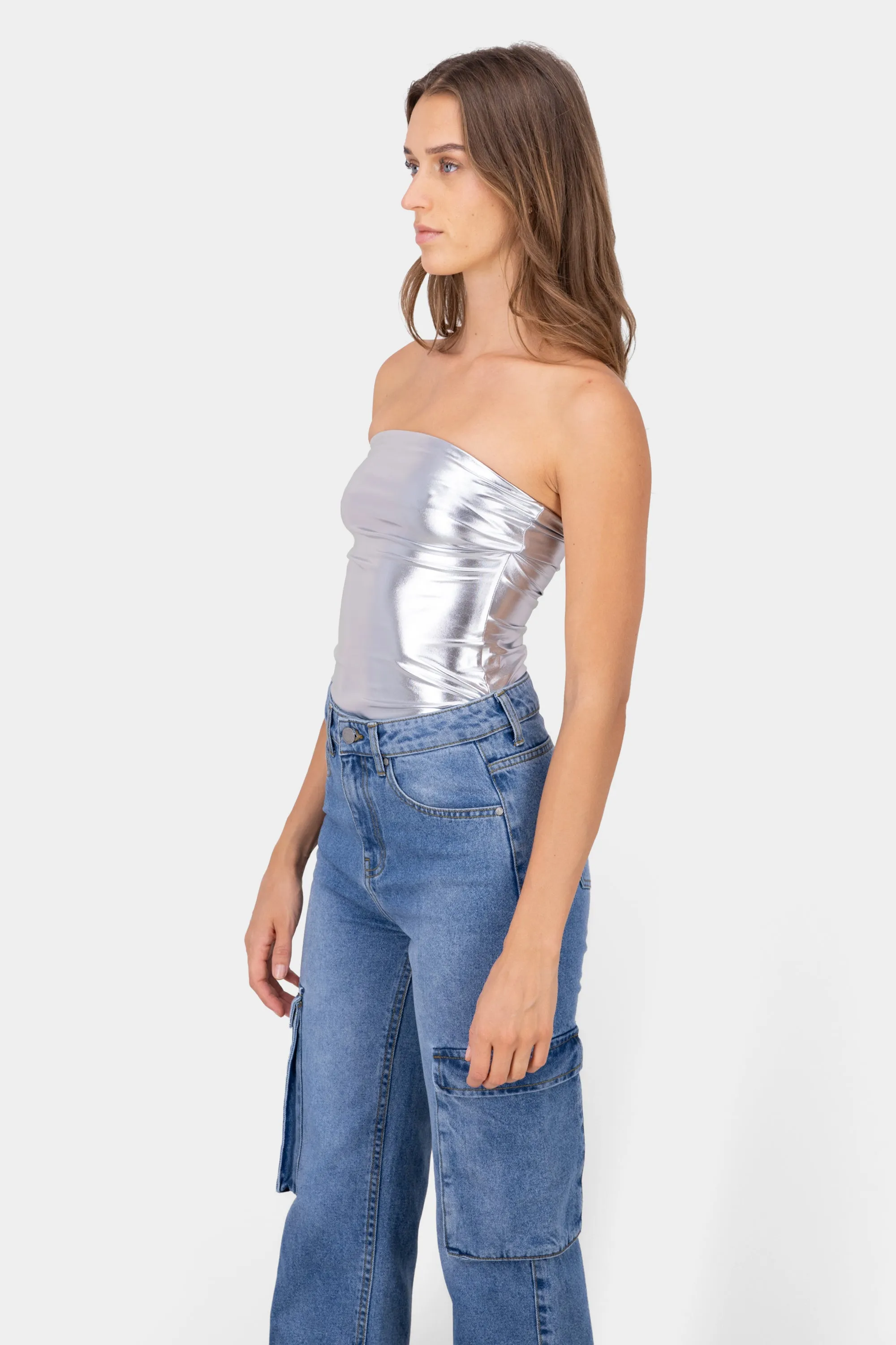 Bodysuit strapless metalico sold by Shasa product image thumbnail 3