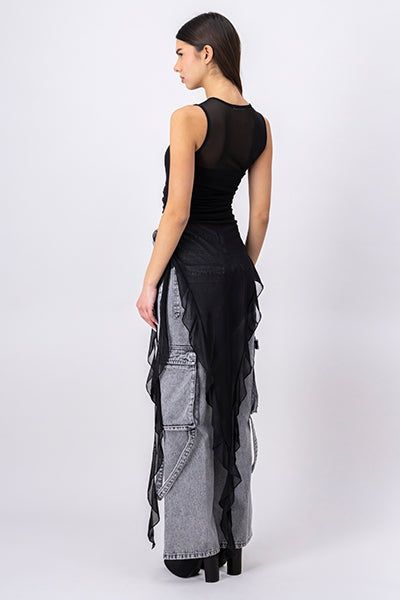 Vestido asimétrico mesh flores sold by Shasa product image thumbnail 4