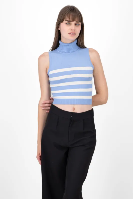 Top tejido cuello alto rayas sold by Shasa