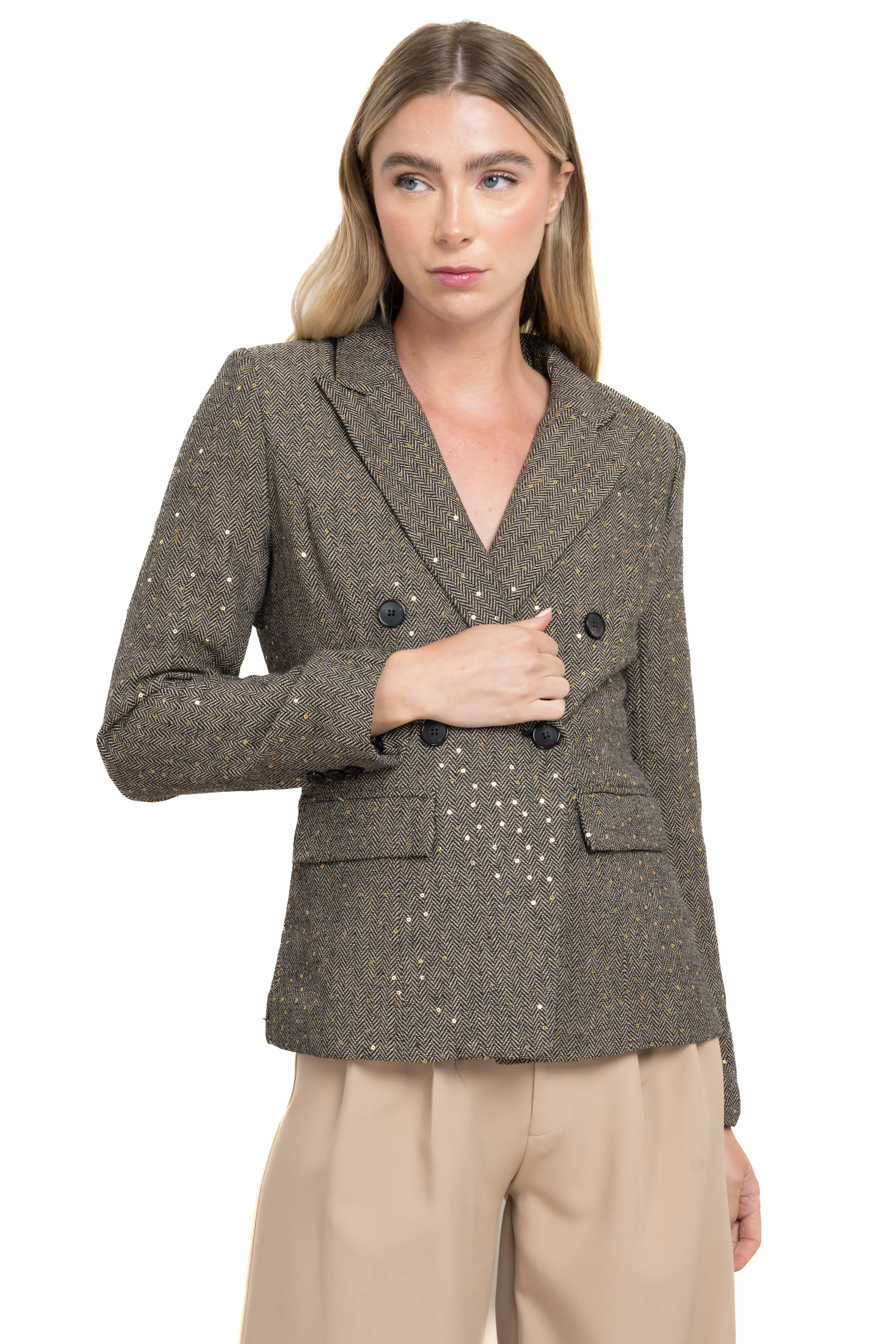 Saco botones detalle lentejuela sold by Shasa