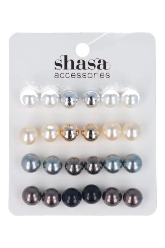 Set 12 Pares Studs Perlas sold by Shasa
