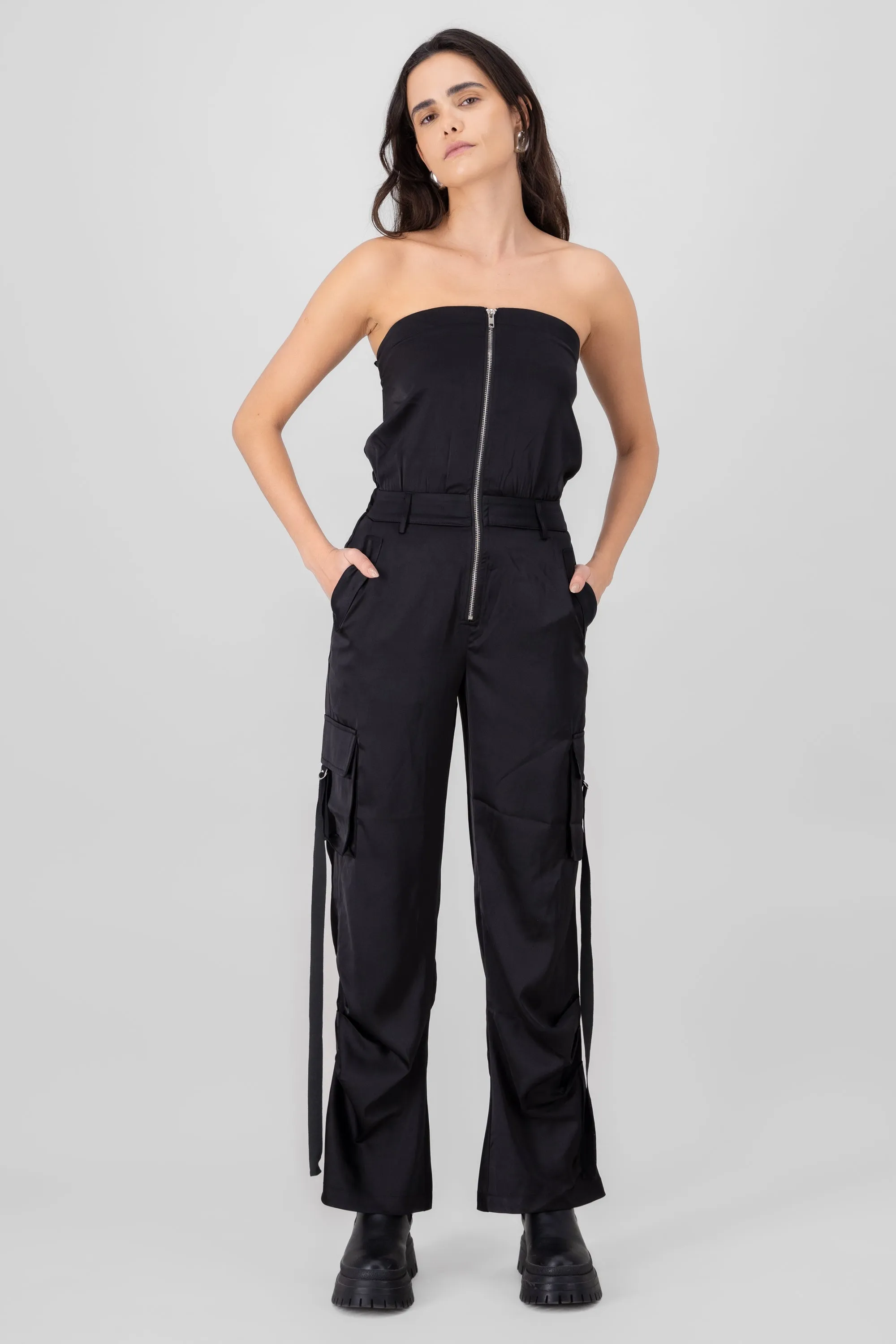 Jumpsuit satin cargo liso sold by Shasa product image thumbnail 2