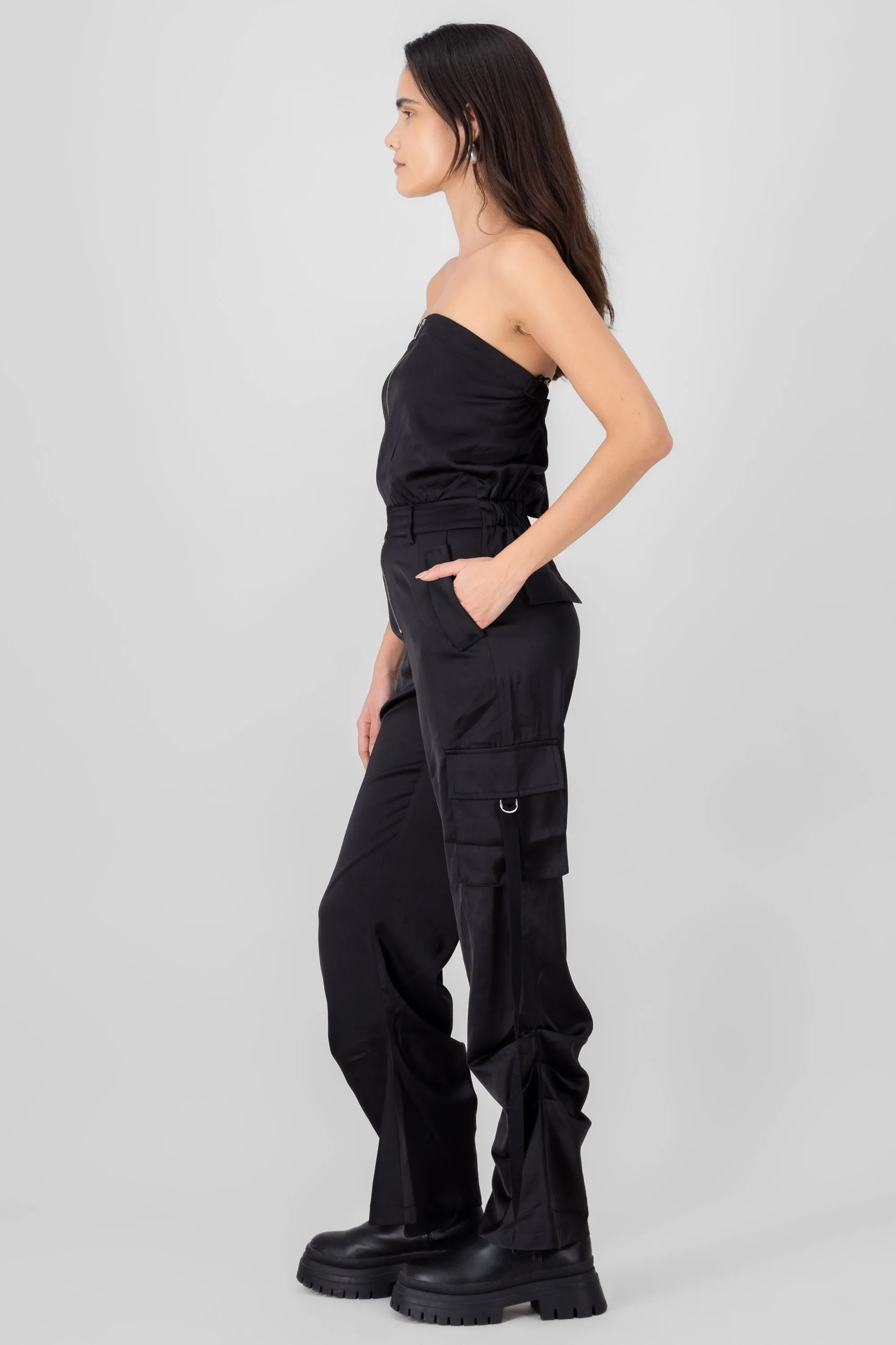 Jumpsuit satin cargo liso sold by Shasa product image thumbnail 3