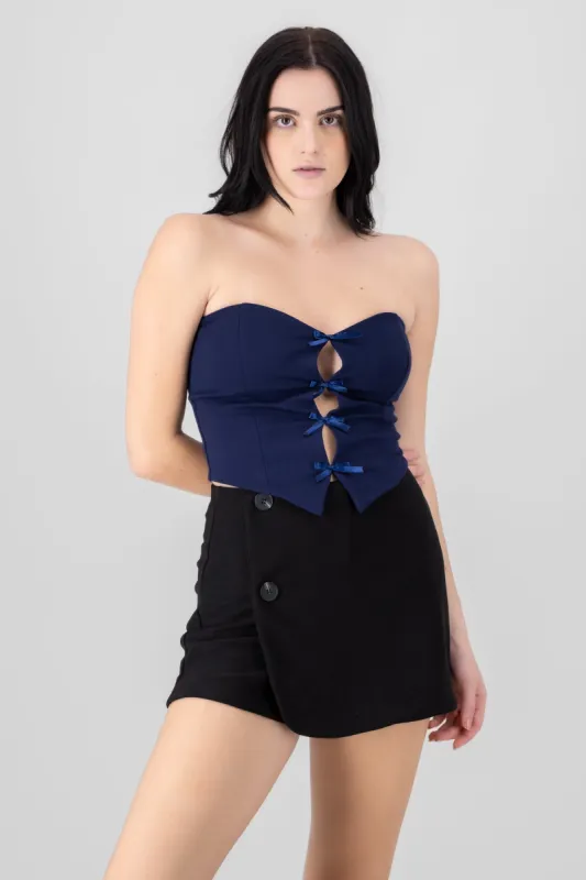 Top strapless detalle moños sold by Shasa