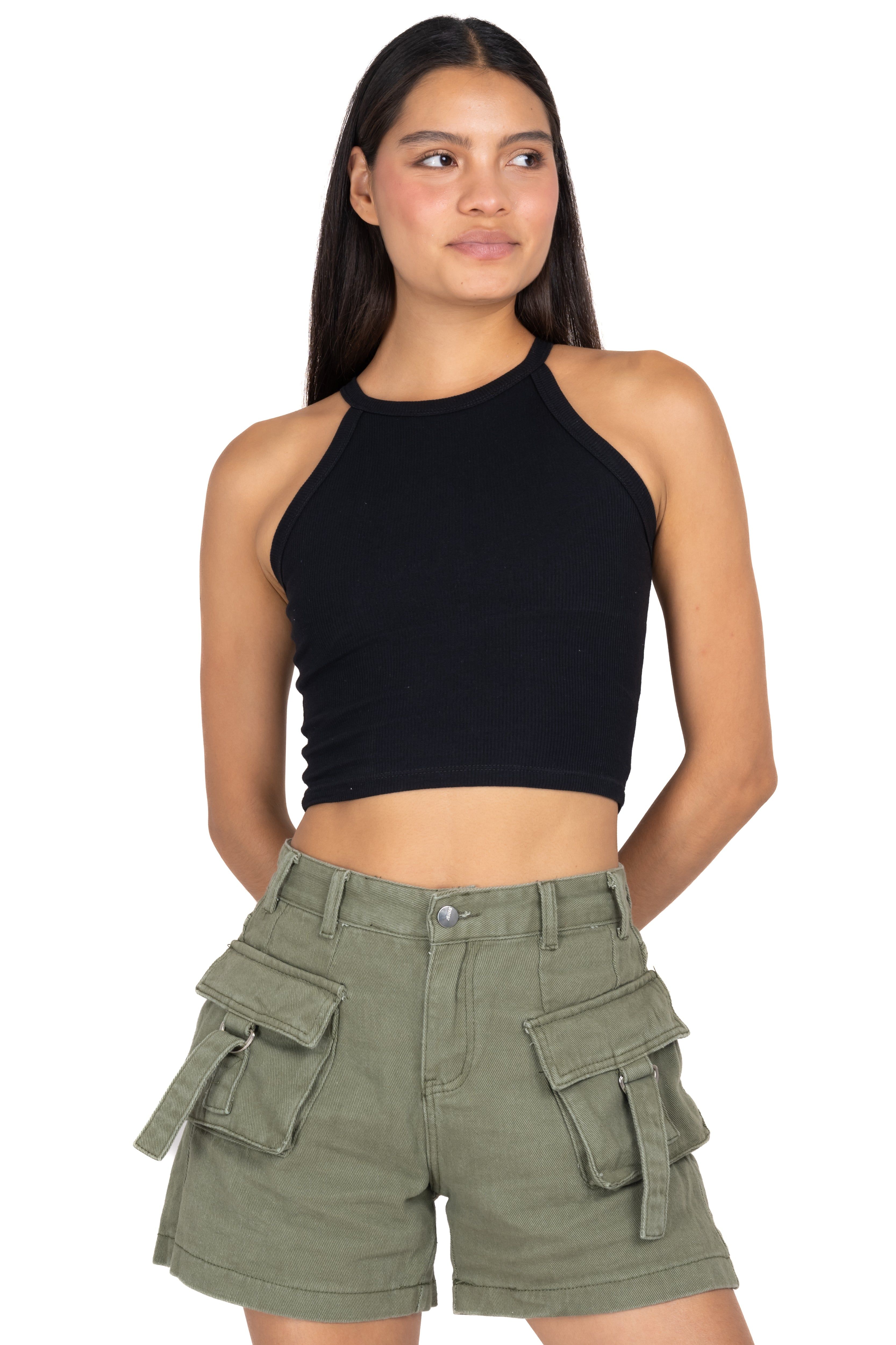 Top halter liso acanalado sold by Shasa