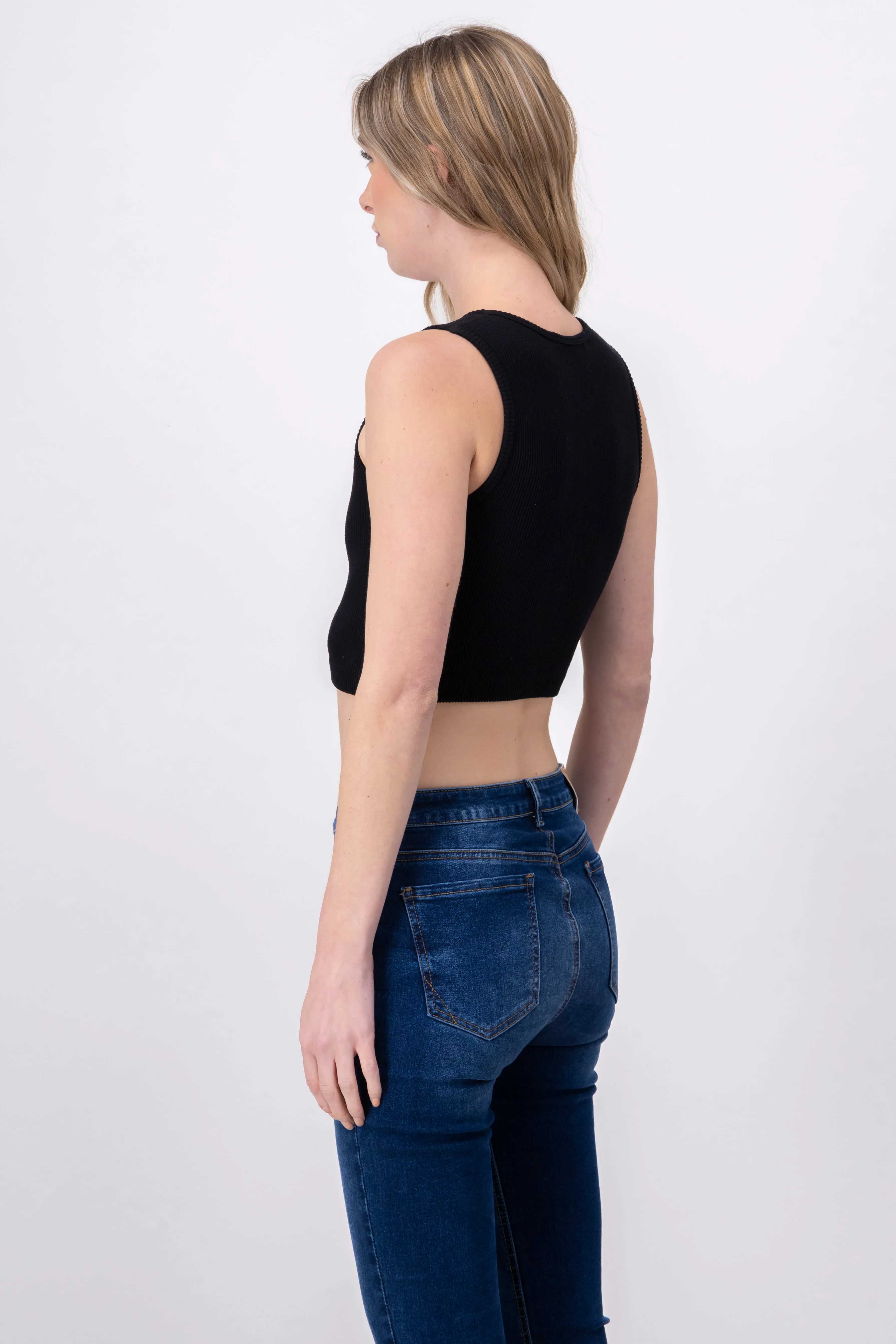 Top crop acanalado cuello redondo sold by Shasa product image thumbnail 4