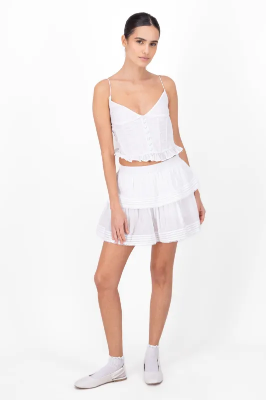 Falda mini de olanes sold by Shasa