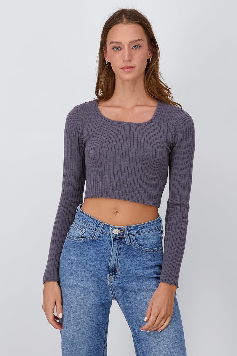 Top tejido acanalado cuello cuadrado sold by Shasa